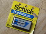 Schick Plus Platinum double edged razor blades in original dispenser