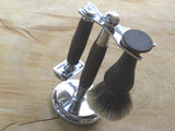 Hardekool razor, brush and stand set with diagonal patterning (HKS1)