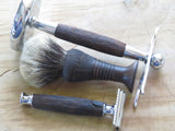 Hardekool razor, brush and stand set with diagonal patterning (HKS1)