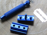 The Alpha Ecliptic Blue Slant Razor - Aluminum 7075 - Anodized Blue