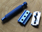 The Alpha Ecliptic Blue Slant Razor - Aluminum 7075 - Anodized Blue