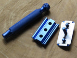 The Alpha Ecliptic Blue Slant Razor - Aluminum 7075 - Anodized Blue