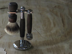 Hardekool razor, brush and stand set with horizontal patterning (HKS4)
