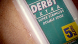 Derby double edged safety razor blades.