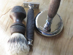 Hardekool razor, brush and stand set with 'Barberpole' patterning (HKS3)