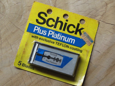 Schick Plus Platinum double edged razor blades in original dispenser