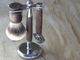 Hardekool razor, brush and stand set with diagonal patterning (HKS2)