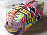 African print toiletry bags.