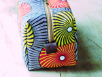 African print toiletry bags.