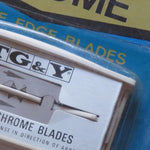 TG&Y double edged platinum chrome blades.