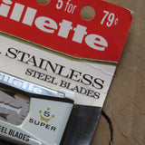 Gillette vintage razor blades 'Super' 5 pack