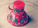 Hand painted African themed bowl and cup set. - Bundubeard