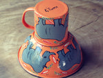 Hand painted African themed bowl and cup set. - Bundubeard