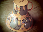 Hand painted African themed bowl and cup set. - Bundubeard