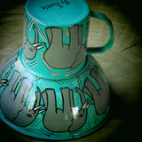 Hand painted African themed bowl and cup set. - Bundubeard