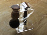 Z-Shape Razor and brush stand in clear or black acrylic - Bundubeard