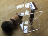 Z-Shape Razor and brush stand in clear or black acrylic - Bundubeard