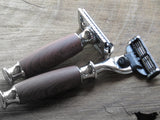 Cartridge/Safety Razor in dark wood vinyl wrap - Bundubeard