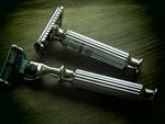 Cartridge/Safety Razor in white chrome vertical pattern - Bundubeard