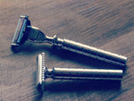 Cartridge/Safety Razor in spiral white chrome - Bundubeard