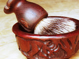 Mpingo Lathering bowl/shaving soap bowl - Bundubeard