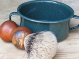 Lathering bowl/shaving soap bowl Green enamel - Bundubeard