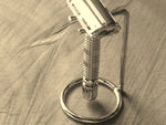 Razor stand, roundbar in white chrome finish - Bundubeard