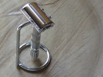 Razor stand, roundbar in white chrome finish - Bundubeard