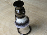 Brush stand, roundbar in chrome finish. - Bundubeard