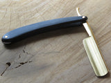Golden blade straight Razor in Ebony scales. ZY 35859 - Bundubeard